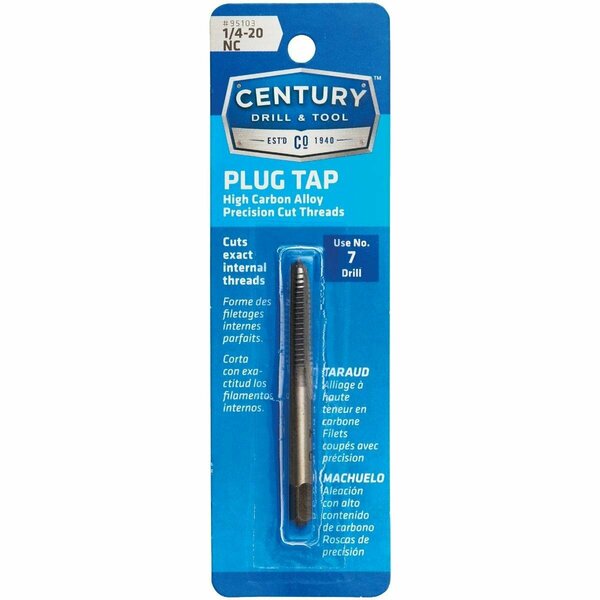 Century Drill Tool Century Drill & Tool 1/4-20 Carbon Steel National Course Tap-Plug 95103